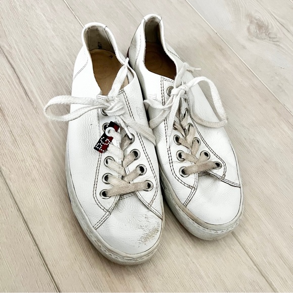 Paul Green Carly Low Top Leather Sneaker US Size 7.5 | Lace Up Shoes White